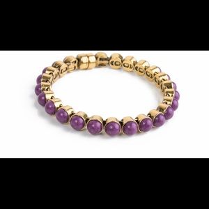PlunderDesign purple stone set in gold magnetic bangle bracelet